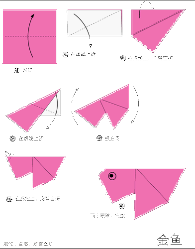 金鱼手工折纸方法图解diy简单折纸教程大全