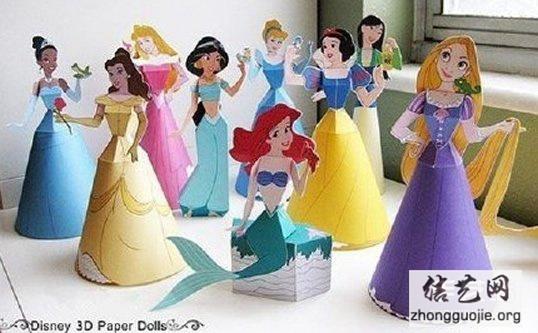 迪士尼公主折纸图样折纸迪士尼公主展开图