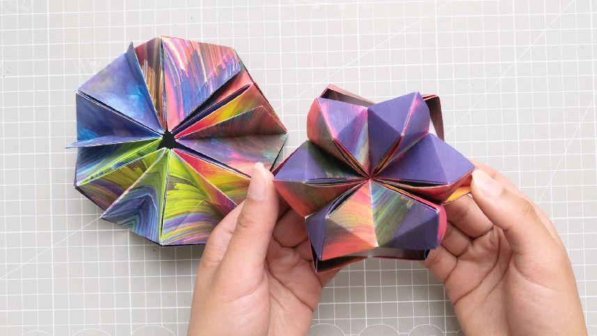 折纸无限翻玩具也叫折纸烟花