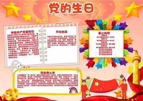 庆祝中国共产党成立99周年的手抄报图片七一党的生日手抄报简单党的