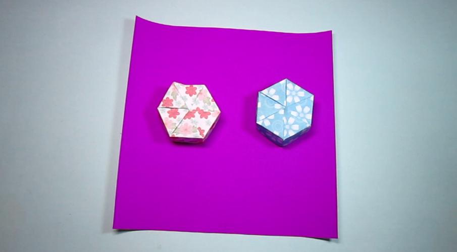 一张纸折出漂亮的六角月饼盒简单六角收纳盒子手工折纸教程