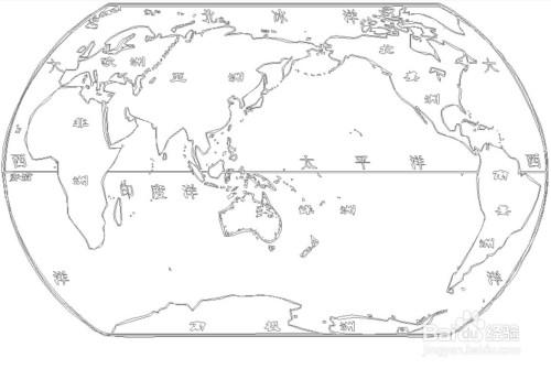 五大洲地形图简笔画