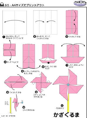简单幼儿风车制作过程风车折纸图解-简单可爱的有趣小风车风车折纸