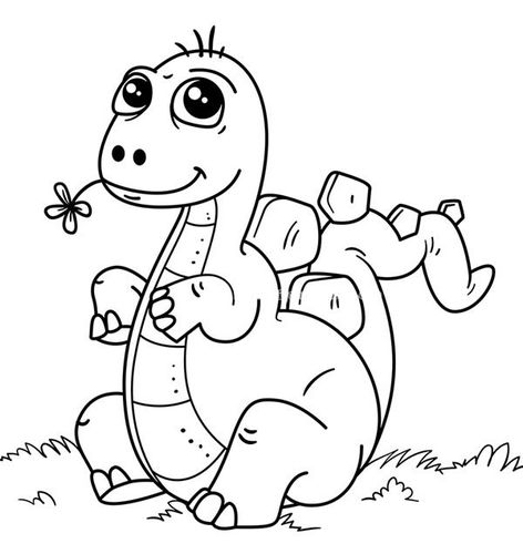 小朋友坐在恐龍身上簡筆畫