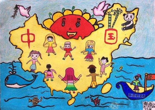 我爱祖国简笔画三年级儿童画