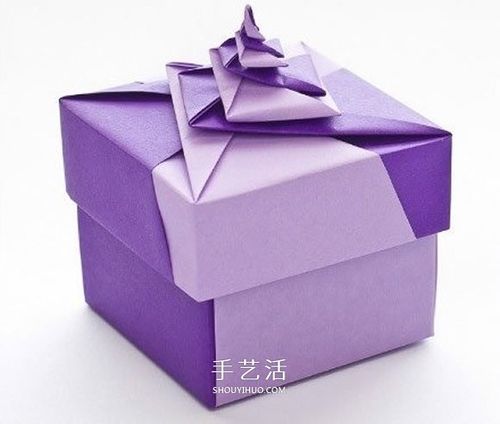 方形带盖礼品盒的折法 折纸礼品盒有盖子的