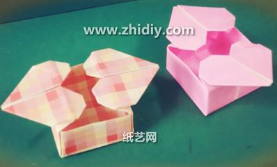 手工折纸简单的爱心盒子图解