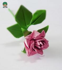 玫瑰花折纸过程肉丁网 手工折纸大全-蒲城教育文学网
