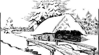 湖心亭的雪景简笔画