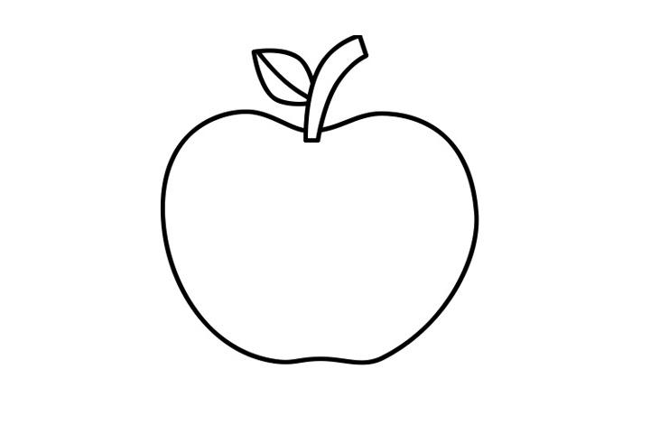 苹果简笔画的画法图片带颜色