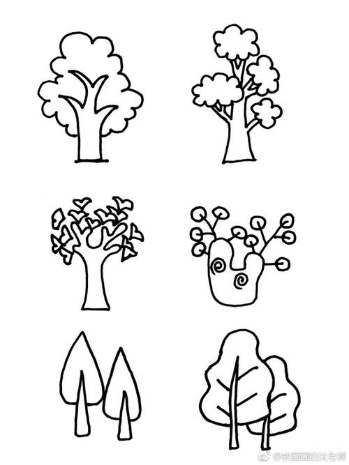 设计秀 植物树木原创简笔画手绘手帐素材 作者教画画的沈老师 