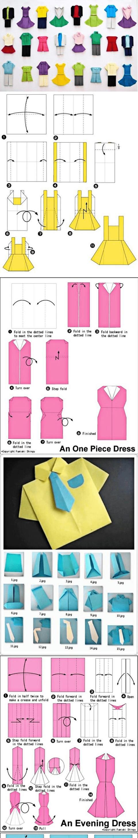 衣服的折纸简单方法图解步骤图片大全