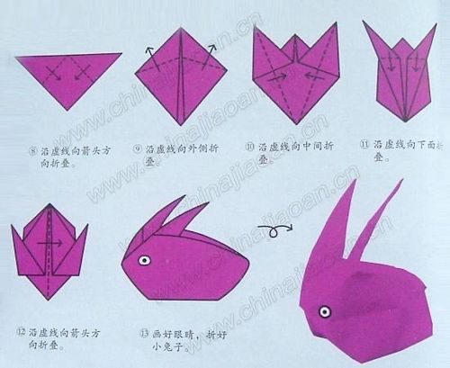 马山幼儿园中班有趣的折纸《小兔子》