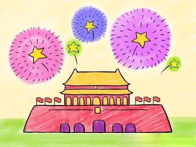 儿童简笔画简单的几笔教孩子画出北京天安门