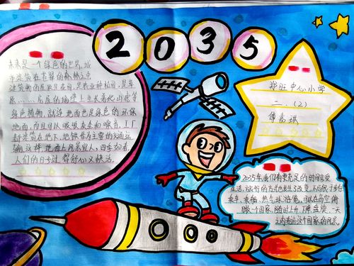 长大以后的世界郑旺镇中心小学开展我的二零三五手抄报创作活动