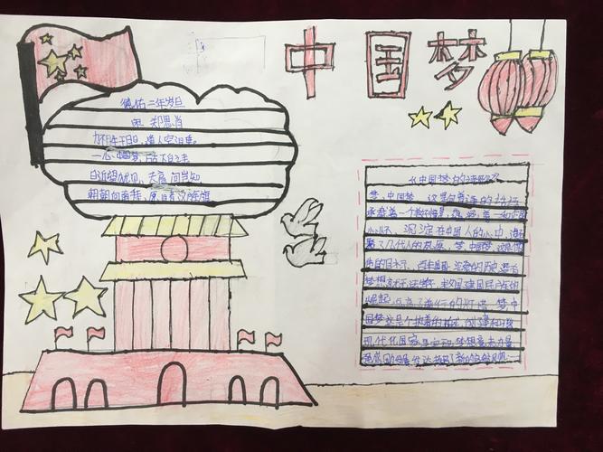 我的中国梦示范区实验学校小学部手抄报活动