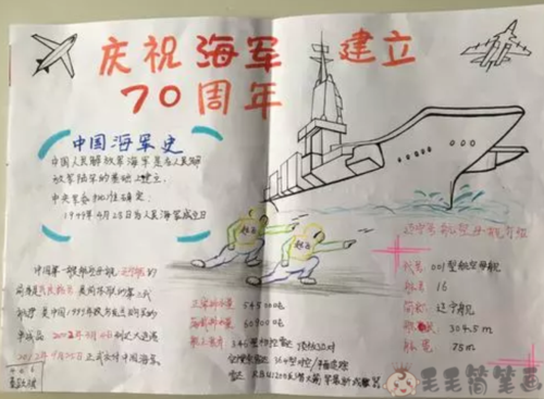 青岛海军70周年手抄报 70周年手抄报