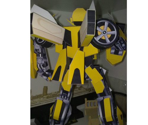 立体折纸手工制作模型剪纸 变形金刚 50cm大黄蜂机器人 3d纸模