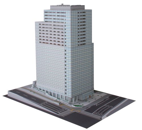 满68包邮日本现代建筑高楼大厦大楼制作diy折纸立体3d纸模型手工