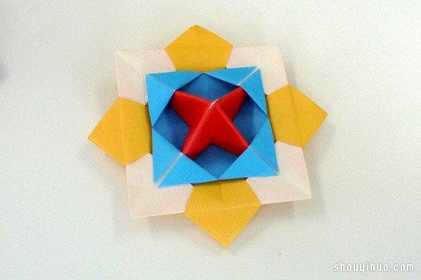 手工折纸陀螺的图解