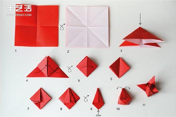 用纸怎么折百合花 百合花的折纸方法和图解