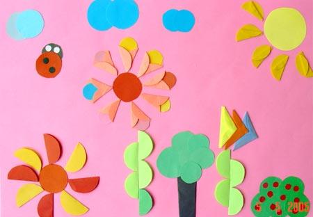 折纸贴画适合幼儿园小朋友们的折纸手工