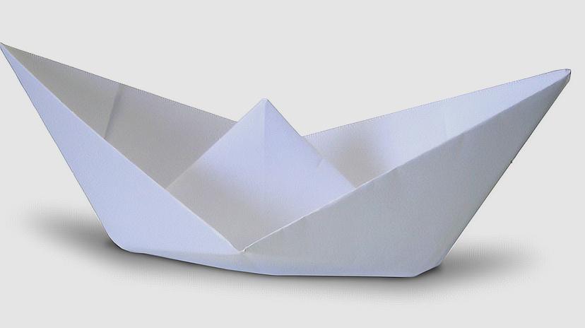 手工折纸diy 折叠一只纸船 超级简单的纸船折法