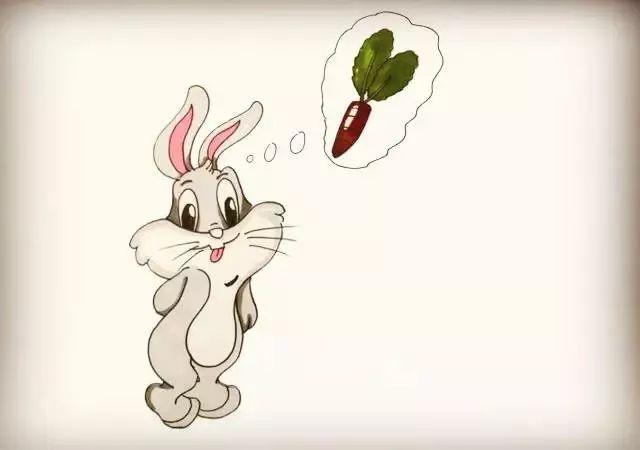 简笔画小兔子想萝卜