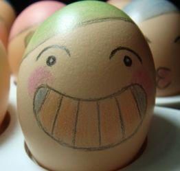 鸡蛋上的笑脸简笔画