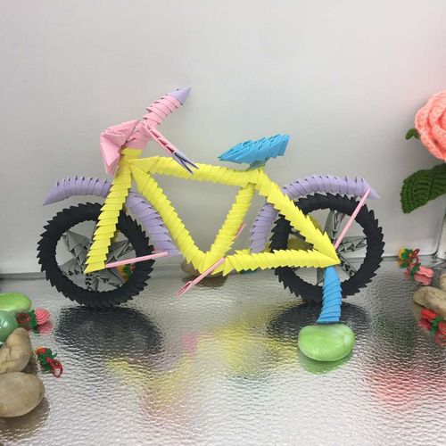 三角插手工折纸自行车材料包s013纸片尺寸35