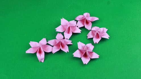 春天就要到了教你用一张纸折一朵桃花非常漂亮手工折纸教程