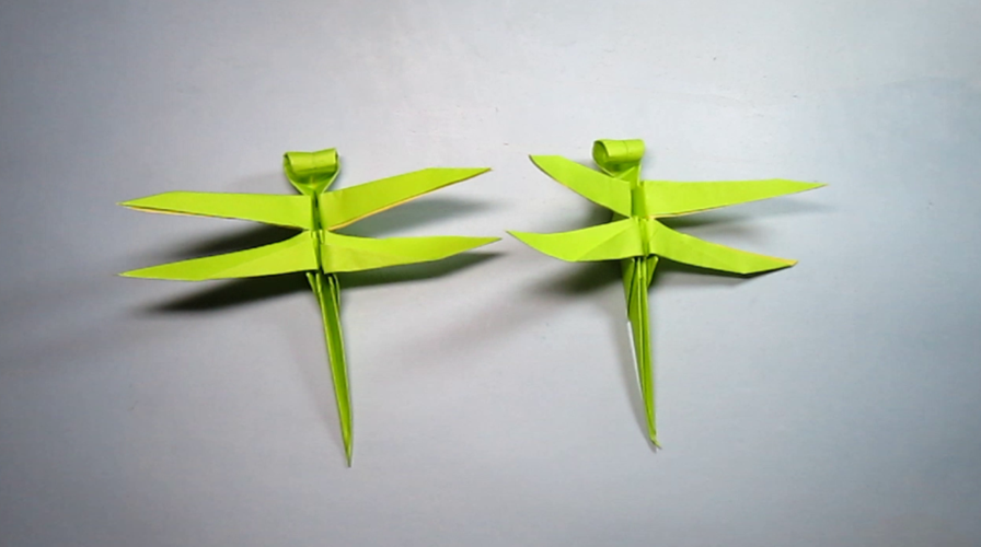 简单的手工折纸小动物蜻蜓看一遍就能学会蜻蜓的折法