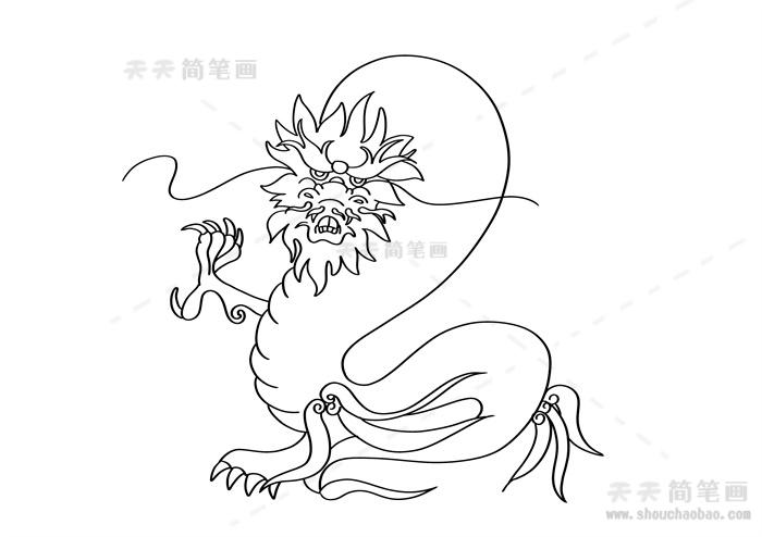 霸气龙简笔画如何绘画中国龙简笔画帅气又简单画法