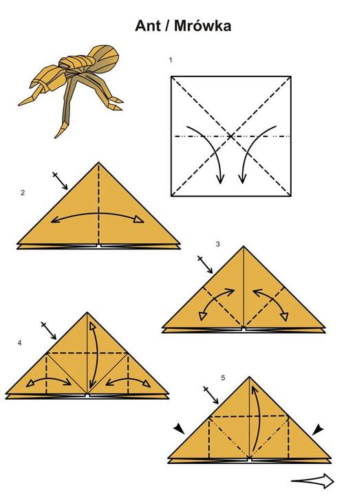 折纸蚂蚁的折纸方法昆虫折纸教程