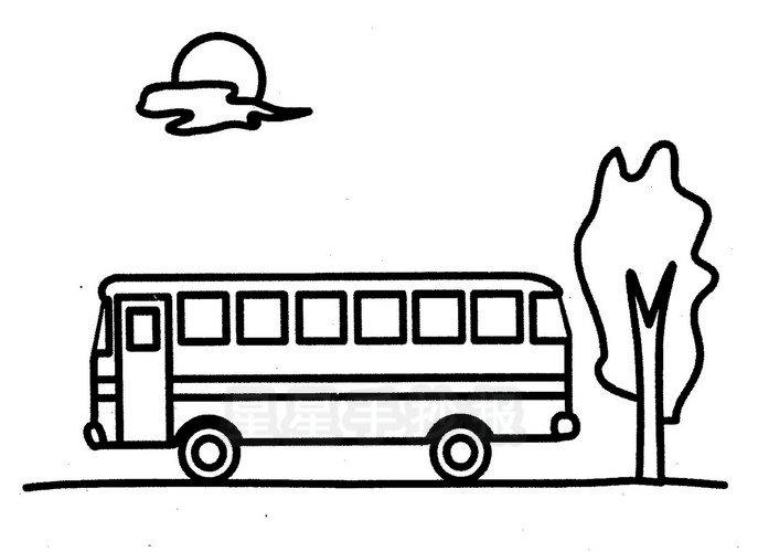 巴士卡通简笔画