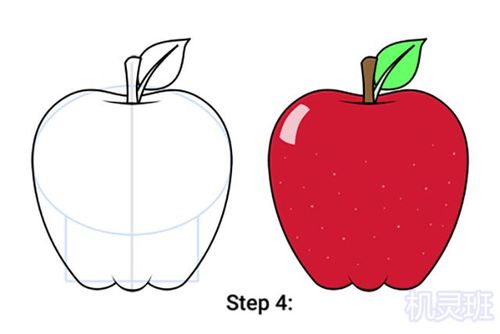怎么一步一步教儿童画苹果简笔画步骤图解