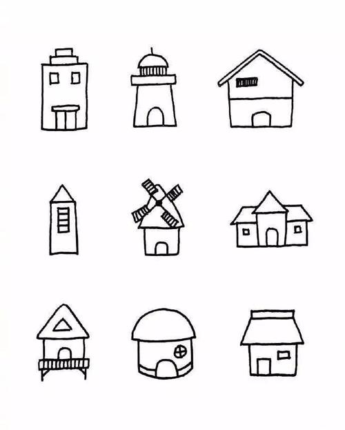 幼儿园简笔画9张图教你画81个小房子超简单