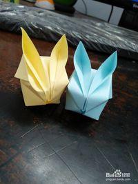 萌萌的吹气兔子的折纸是怎么做的