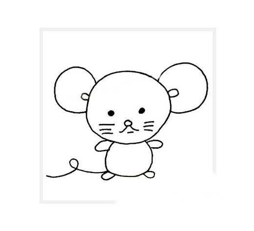 教你如何简单的画一只小老鼠 老鼠简笔画步骤