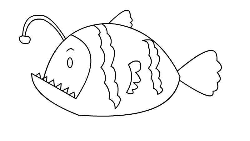 画最简单的孔雀鱼简笔画鮟鱇鱼简笔画图片各种鱼类的简笔画法鱼简笔画