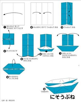 手折纸船折法