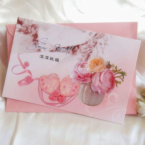 韩国创意大号折叠温馨淡雅商务祝福贺卡送员工顾客感谢卡片带信封