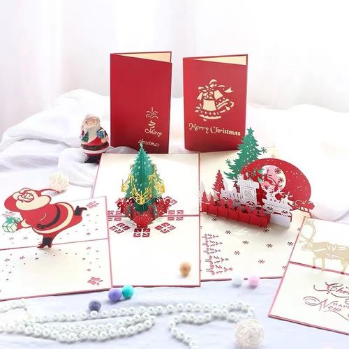 圣诞节贺卡韩国3d立体树可写字留言祝福卡片ins创意手工纸雕礼物