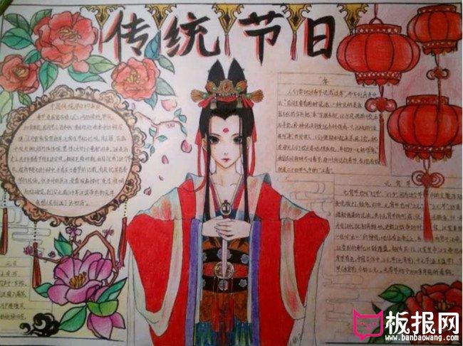 中国传统节日习俗传统节日手抄报