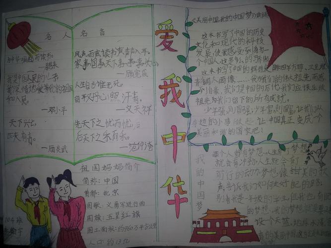爱我中华手抄报版面设计图4张我的中国年手抄报内容  一新年手抄报