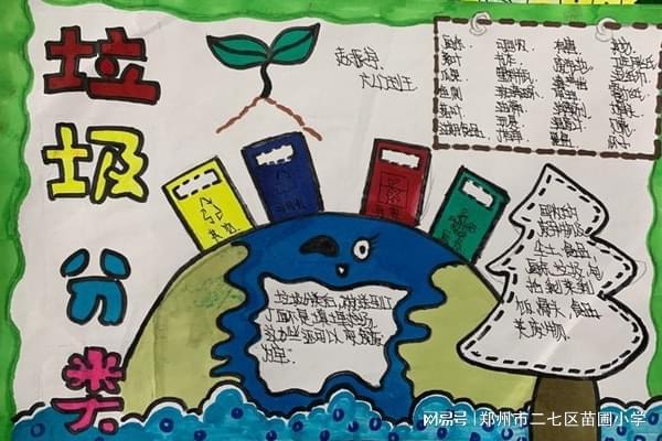 郑州市二七区苗圃小学开展垃圾分类从我做起手抄报活动