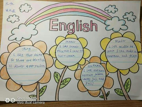 其它 五年级关于四季的色彩斑斓英语手抄报 写美篇英语手抄报是以英语