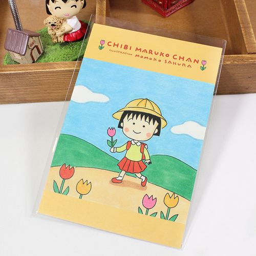 日本樱桃小丸子专柜正品纪念明信片可爱卡通贺卡珍藏卡祝福卡