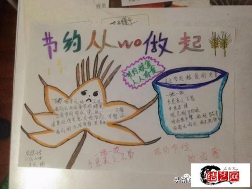 简单又漂亮小学生节约粮食手抄报画法和内容-中国结简笔画-实用手工编