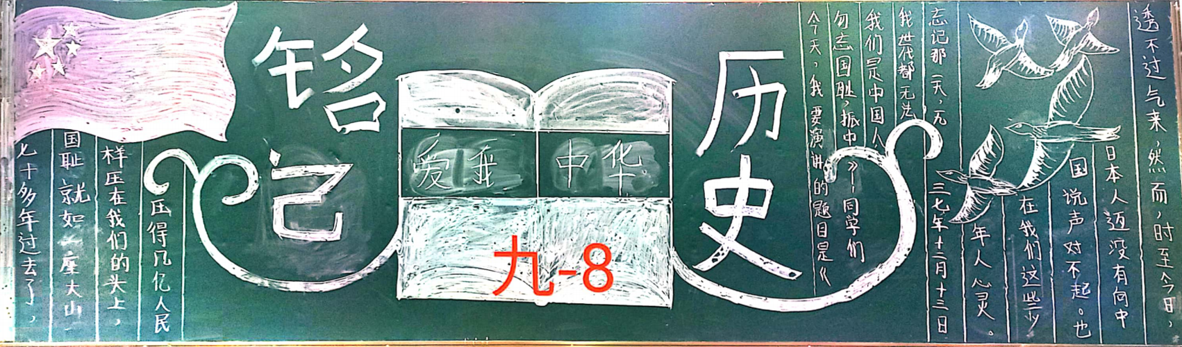 铭记历史勿忘国耻纪念南京大屠杀九年级黑板报展示
